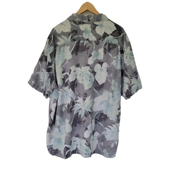 Tommy Bahama Men's Silk Button-down Hawaiian Shirt Gray Mint Size XXL - Picture 6 of 10